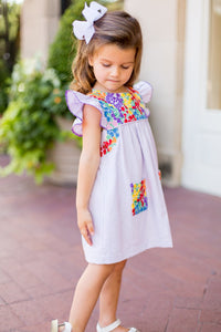 LAVENDER EMBROIDERY DRESS