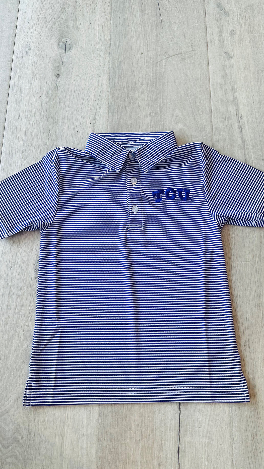 THEO STRIPED POLO- TCU