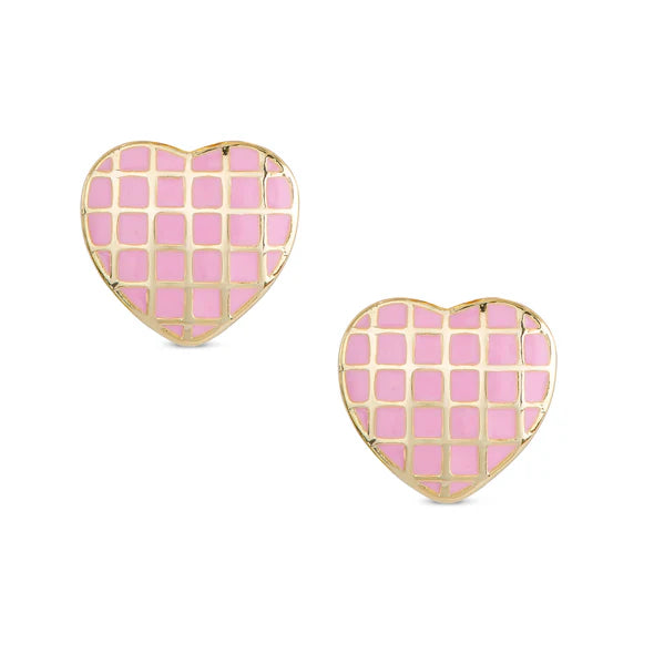 LATTICE HEART STUDS