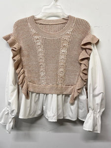 RUFFLE FAUX VEST TOP