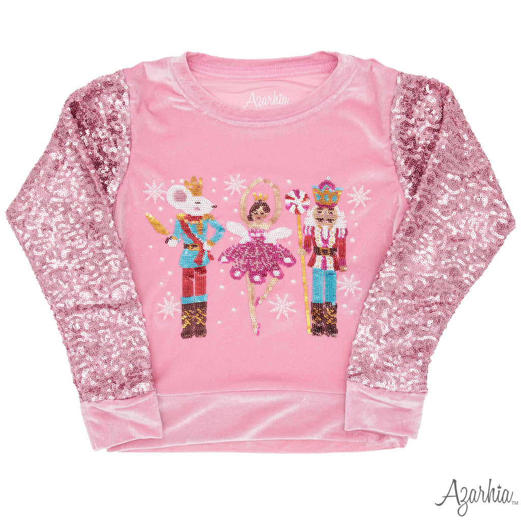NUTCRACKER SEQUIN SLV SWEATSHIRT