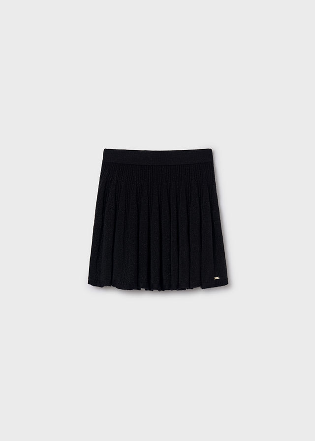 BLACK KNITTED SKIRT