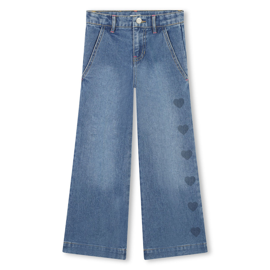 SIDE HEART DENIM TROUSERS