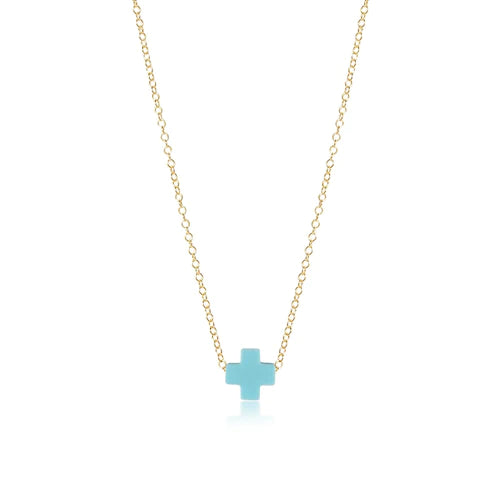 CROSS NECKLACE- TURQUOISE