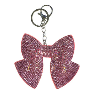 PINK RHINESTONE BOW KEYCHAIN