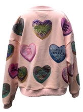 Load image into Gallery viewer, PINK CANDY HEARTS SWEATSHIRT