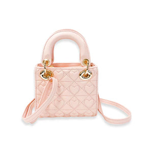 HEART QUILTED BAG- PINK