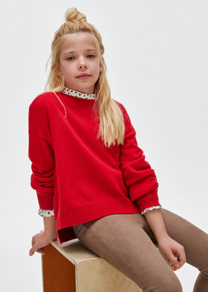 BASIC KNIT SWEATER- RED