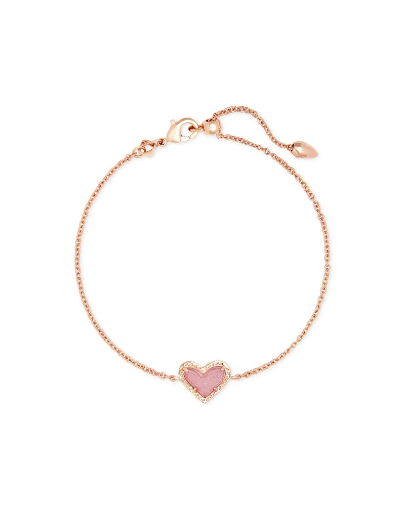 ARI HEART BRACELET- LT PINK