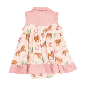 PINK HORSES BODYSUIT DRESS