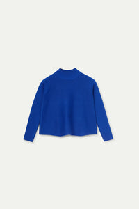 BLUE HIGH NECK SWEATER