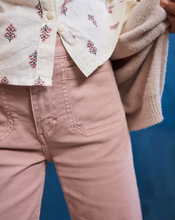 Load image into Gallery viewer, TWILL FLARE PANTS- BLUSH