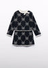 Bows Skirt & Knit Set - blk/wht