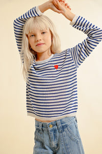 SAILOR SWEATER- EMB HEART