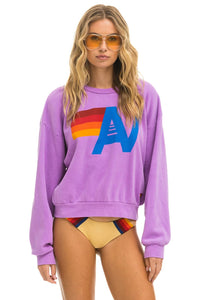 LOGO RELAXED CREW- NEON PURPLE