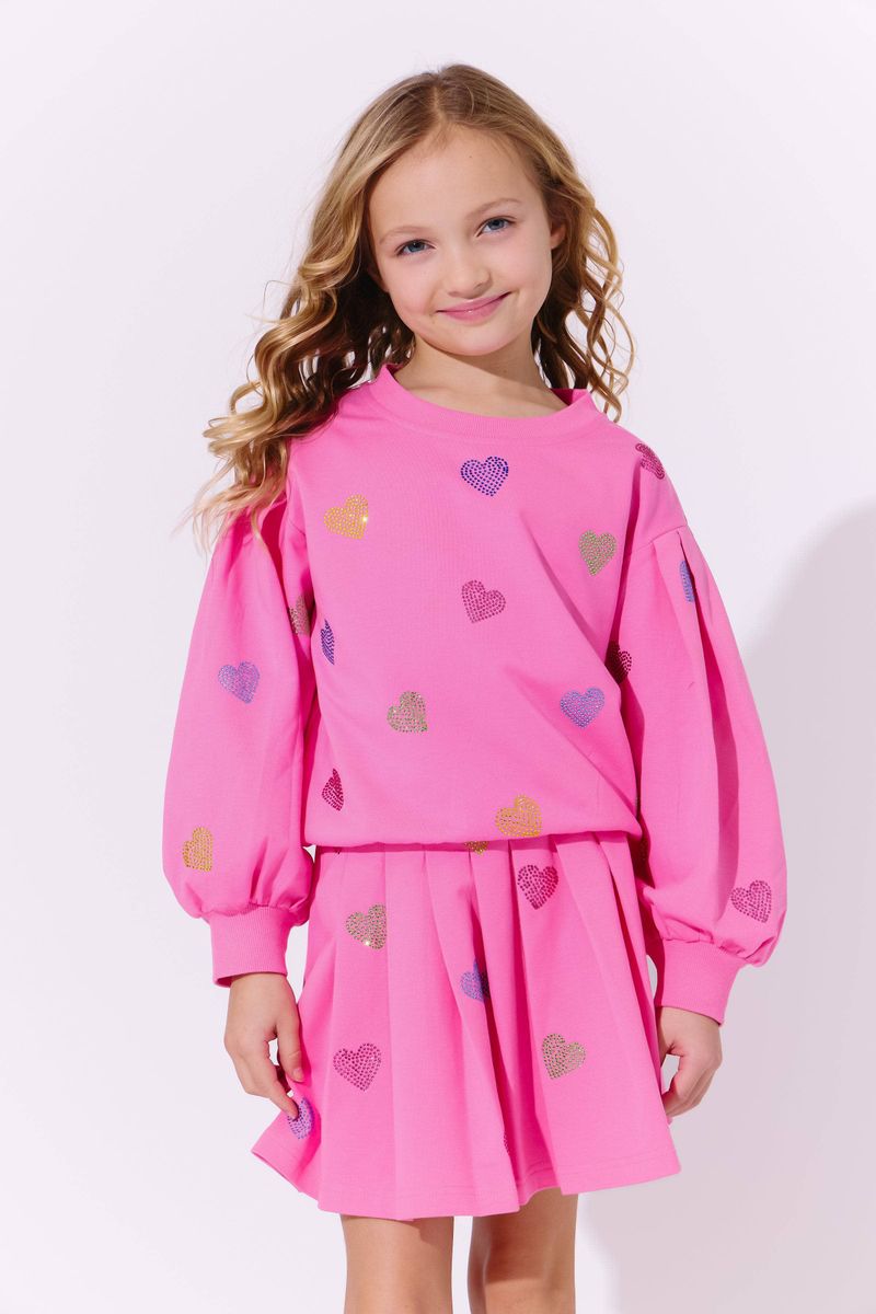 PINK HEART SKIRT SET - TODDLER