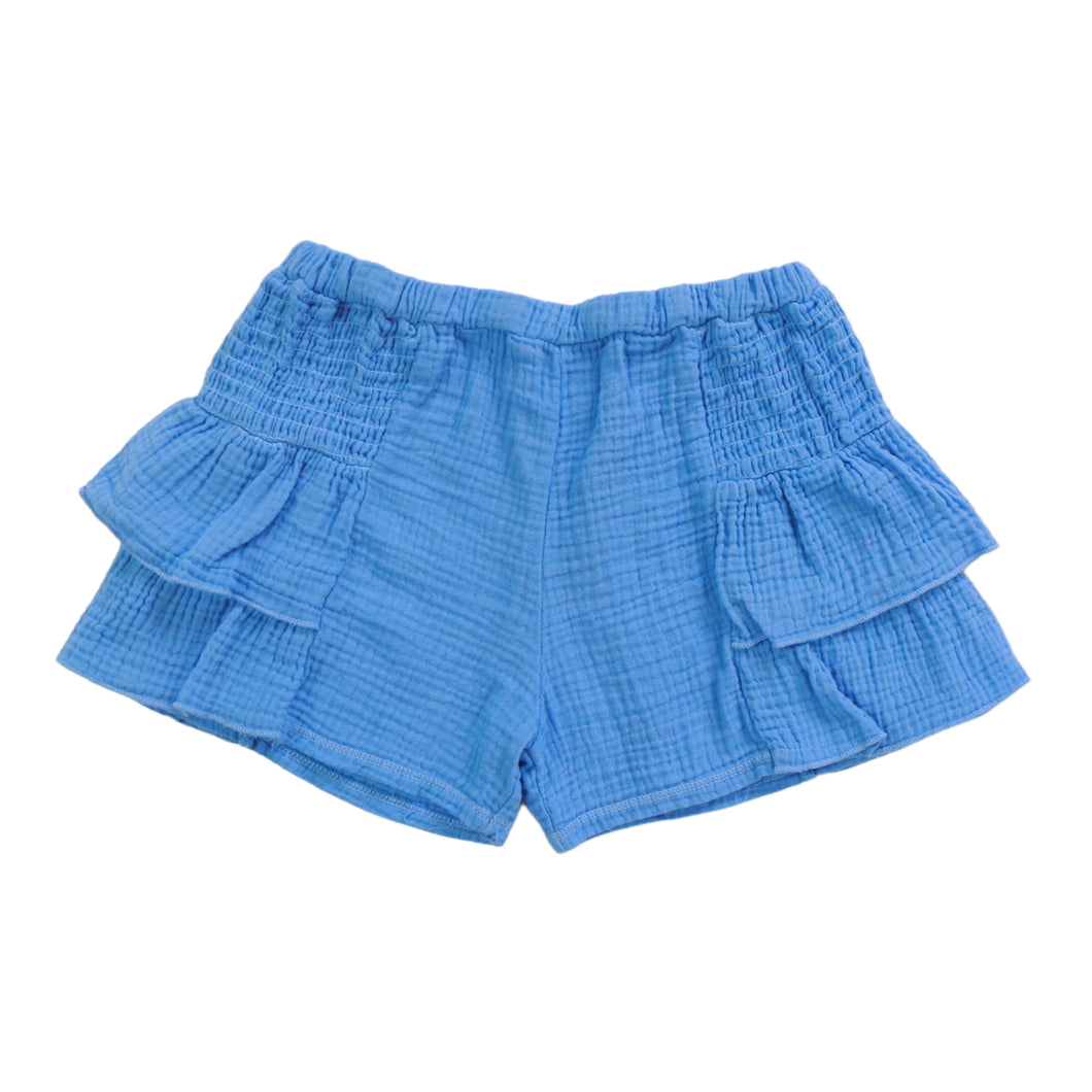 BLUE SIDE RUFFLE SHORT