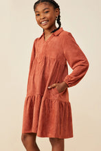 Load image into Gallery viewer, OPEN COLLAR SWING DRESS- RUST