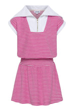 Load image into Gallery viewer, WYNNE DRESS- PINK/WHITE TERRY