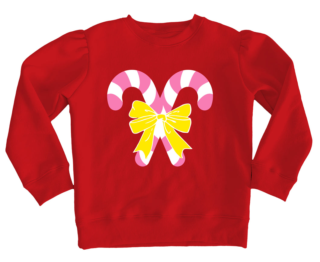 PINK CANDY CANES SWEATSHIRT