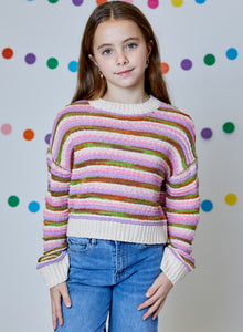 NATURAL BROWN COMBO SWEATER