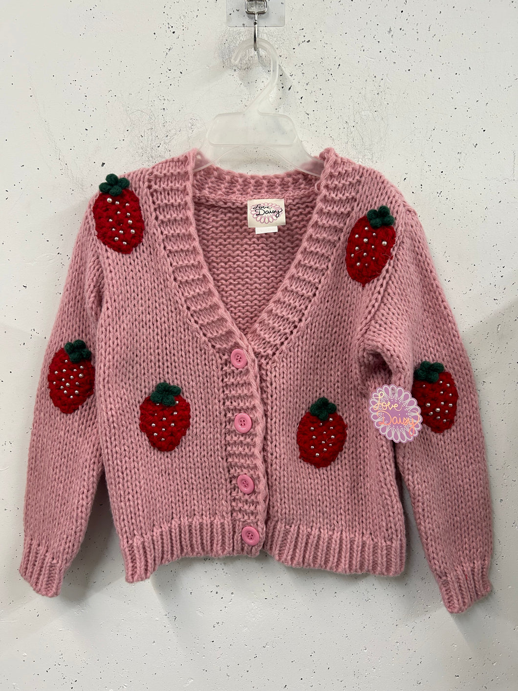STRAWBERRY CARDIGAN- PINK/RED
