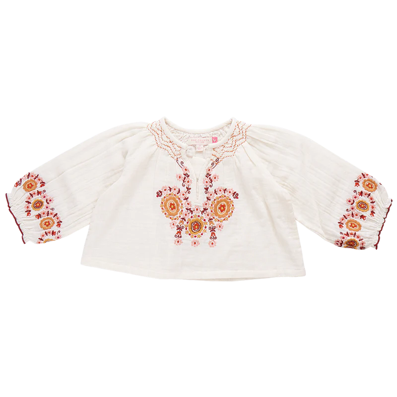 AVA TOP- HARVEST EMBROIDERY