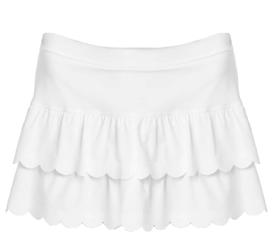 SCALLOPED SKORT- WHITE