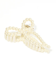 PEARL BOW CLAW CLIP
