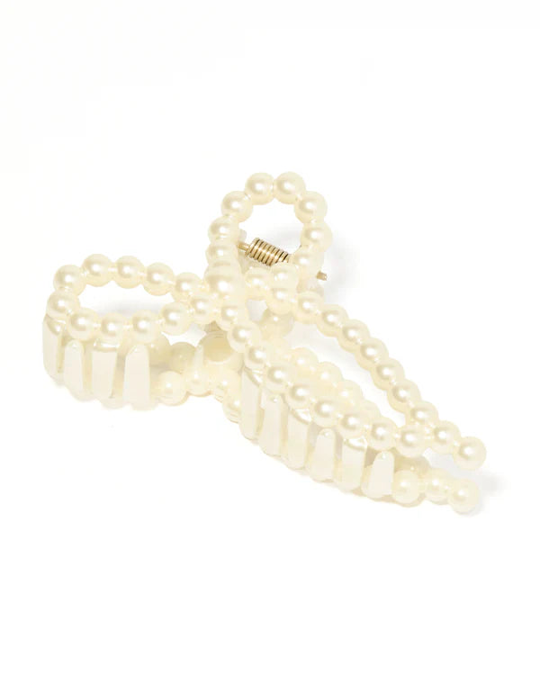 PEARL BOW CLAW CLIP