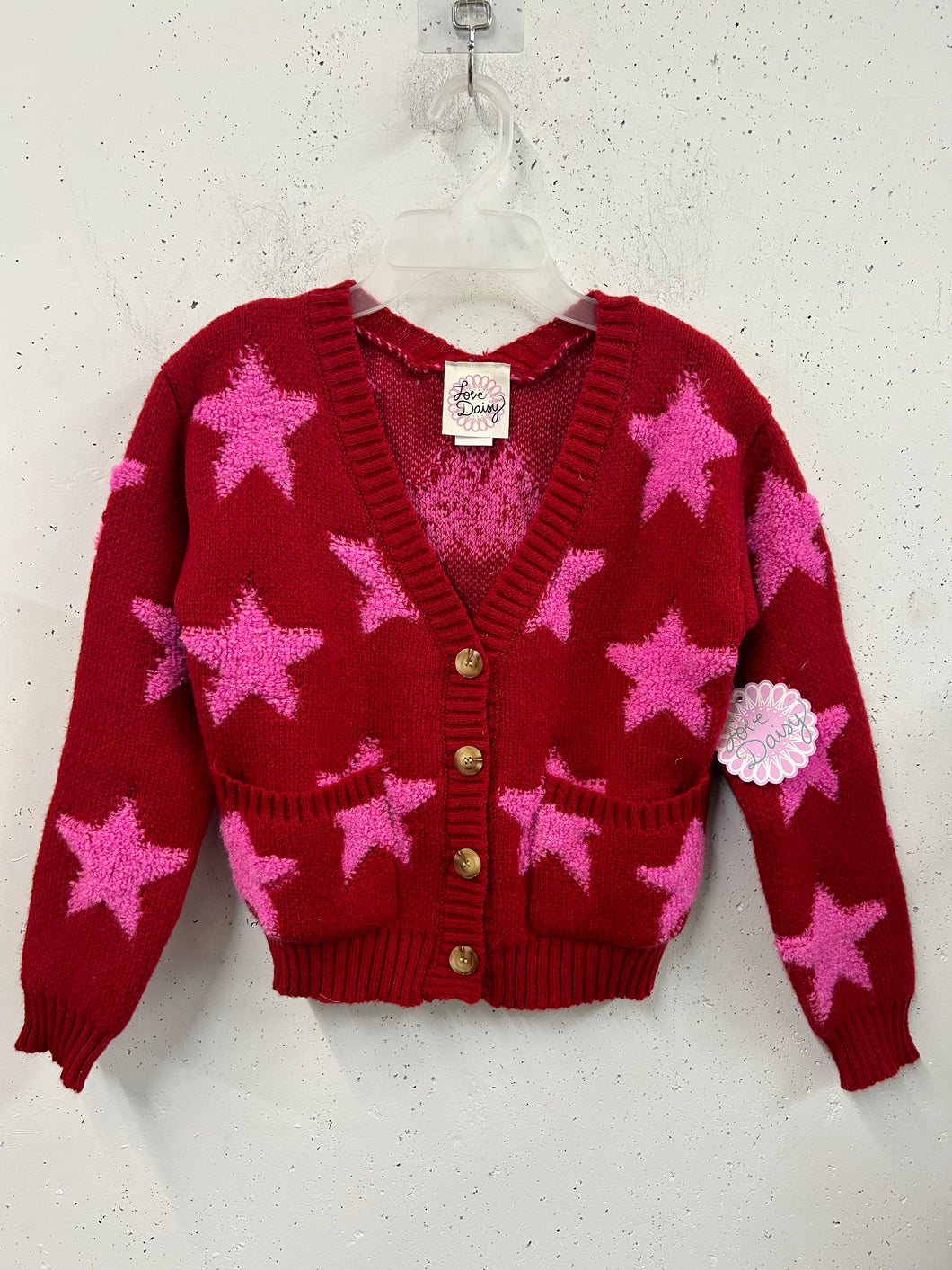 STAR CARDIGAN- SCARLET/PINK