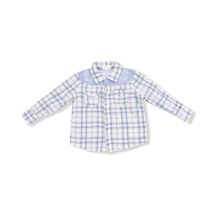 BLUE PLAID LS