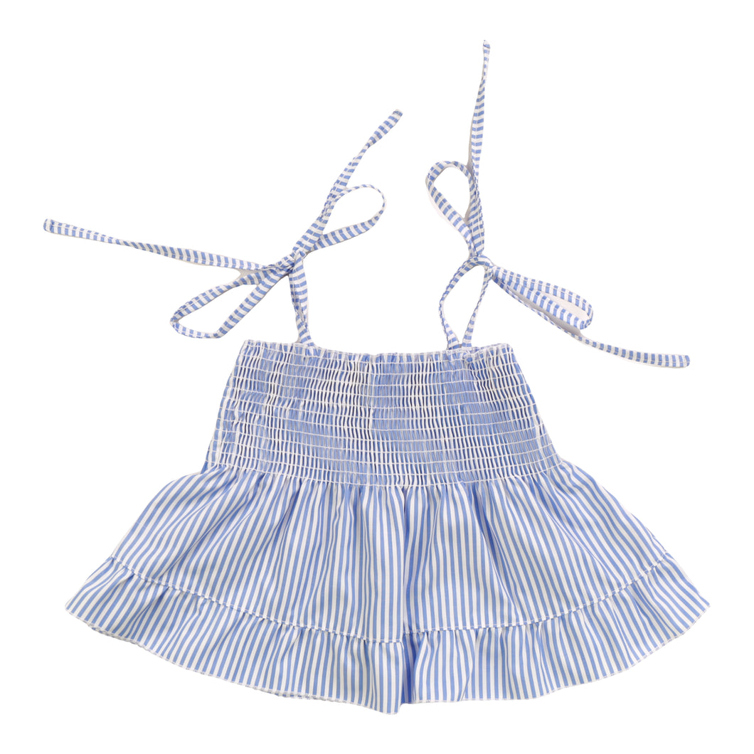 STRIPE SMOCK TIE TOP