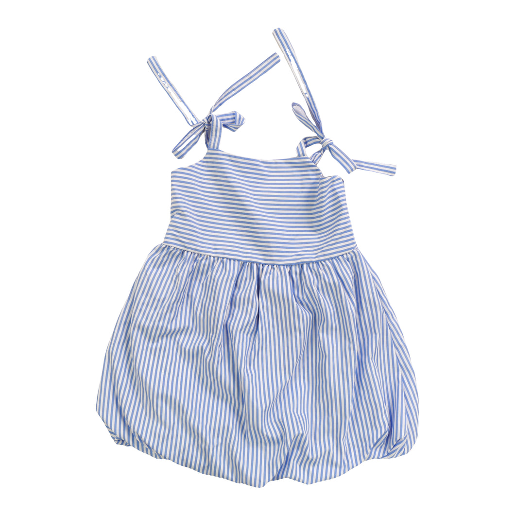 BLUE STRIPES BUBBLE DRESS