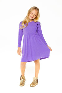 PURPLE RUFFLE DRESS