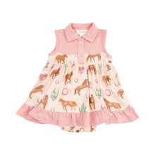 Load image into Gallery viewer, PINK HORSES BODYSUIT DRESS