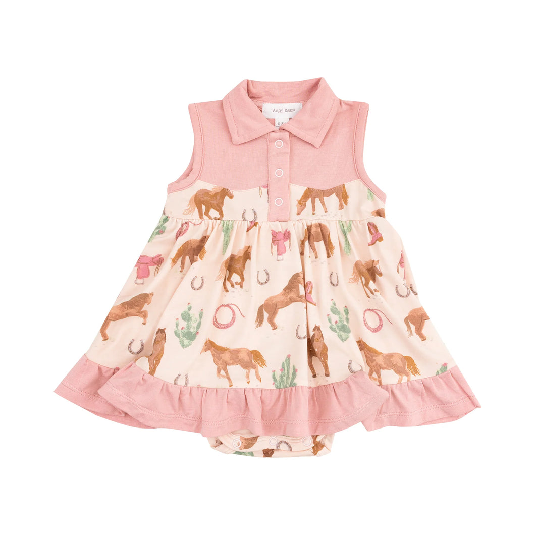 PINK HORSES BODYSUIT DRESS