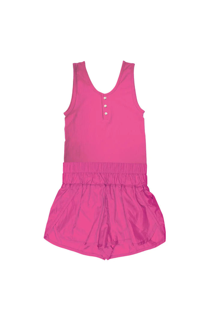 RUNNING ROMPER- HOT PINK