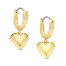 Load image into Gallery viewer, GOLD HEART DANGLE EARRINGS