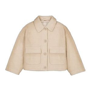 KNITTED FUR COAT- SAND