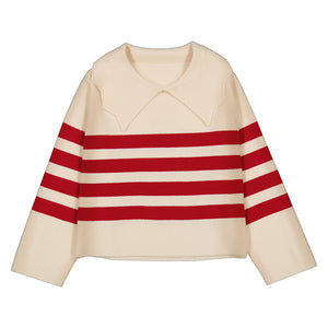 MADS STRIPES SWEATER- ALMOND