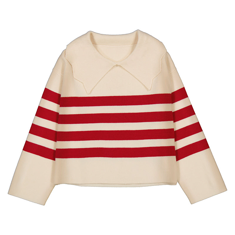 MADS STRIPES SWEATER- ALMOND