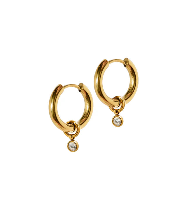 HUGGIE EARRINGS- CELINE GOLD