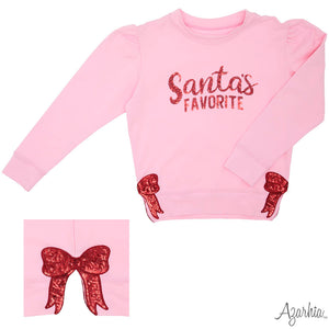 SANTA'S FAVORITE BOW SWEATSHIRT