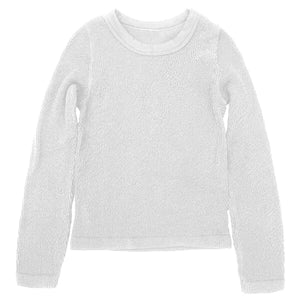 SMOCKING LS TOP- WHITE