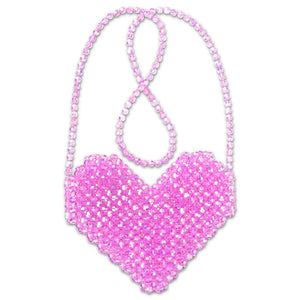 SHIMMERING BEADED HEART BAG