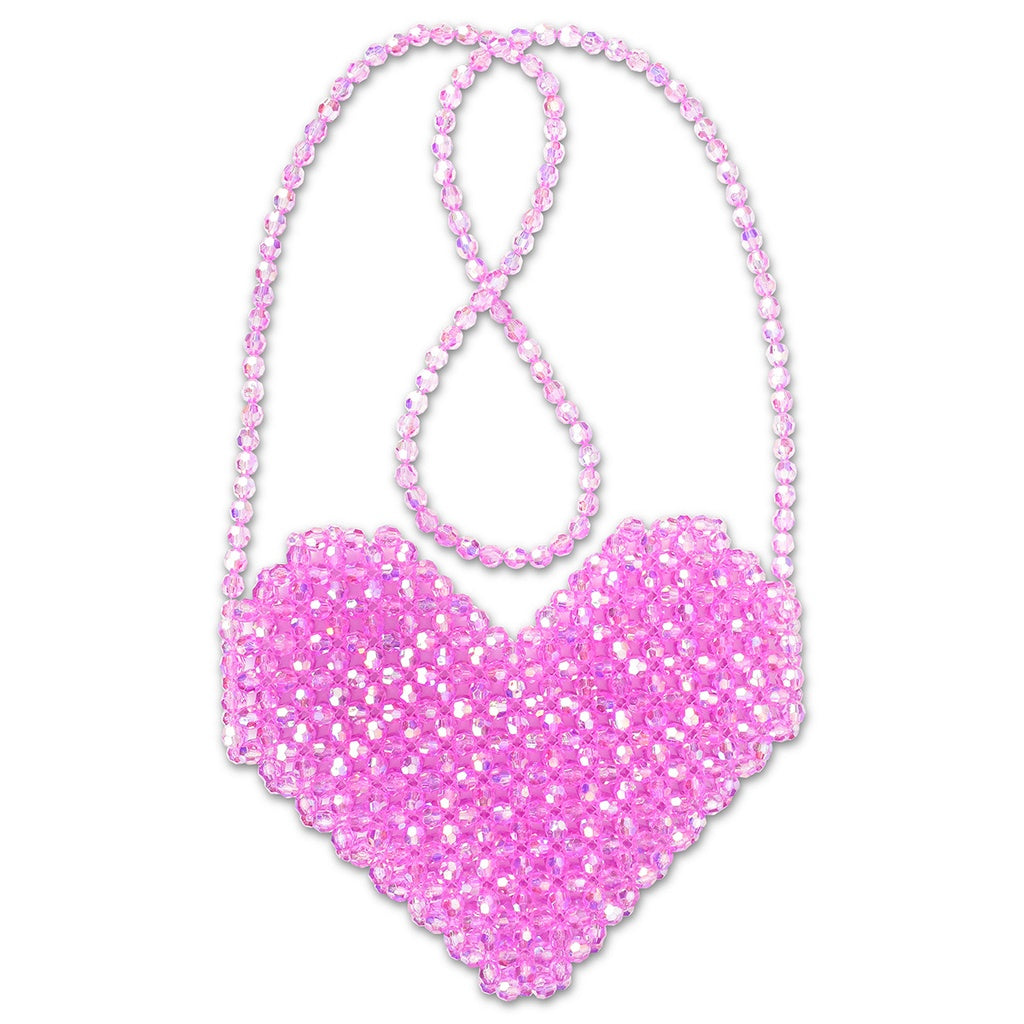 SHIMMERING BEADED HEART BAG