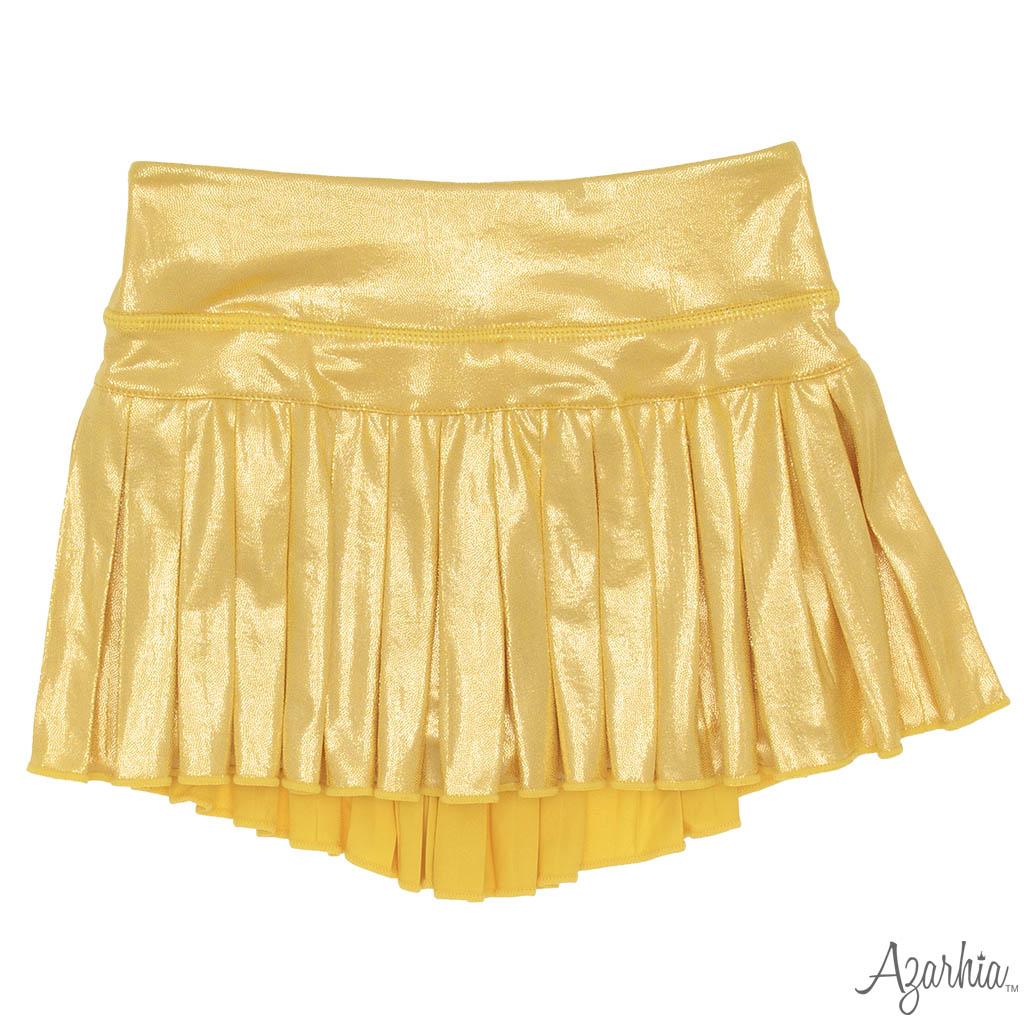 PLEATED SKORT- GOLD SHIMMER