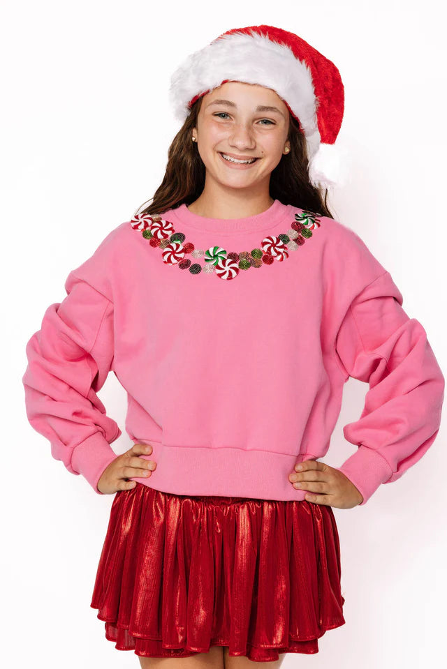 PEPPERMINT NECKLACE TOP - HOT PINK