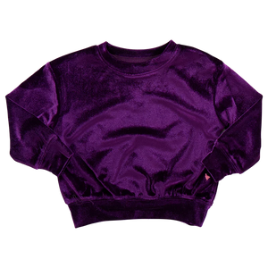 VELOUR SWEATSHIRT- PLUM